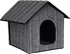 Pet Life Collapsi-Pad Folding Lightweight Travel Dog House, Grey