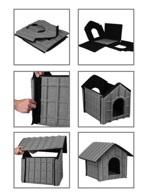 Show full view: Pet Life Collapsi-Pad Folding Lightweight Travel Dog House, Grey slide 2 of 2