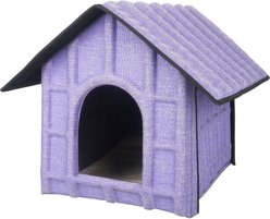Pet Life Collapsi-Pad Folding Lightweight Travel Dog House, Purple