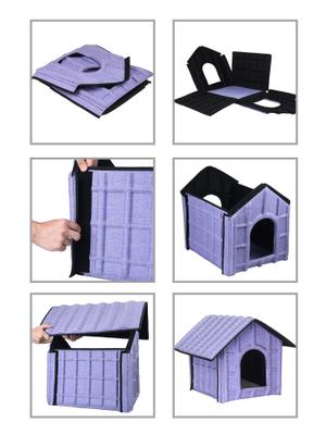 Show full view: Pet Life Collapsi-Pad Folding Lightweight Travel Dog House, Purple slide 3 of 3