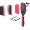 Show in main carousel: Pet Life Conversion 5-in-1 Interchangeable Dematting & Deshedding Bristle Pin & Massage Grooming Dog & Cat Comb, Pink slide 1 of 3