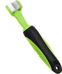 Pet Life Denta-Clean Dual-Sided Action Bristle Dog & Cat Toothbrush, Green
