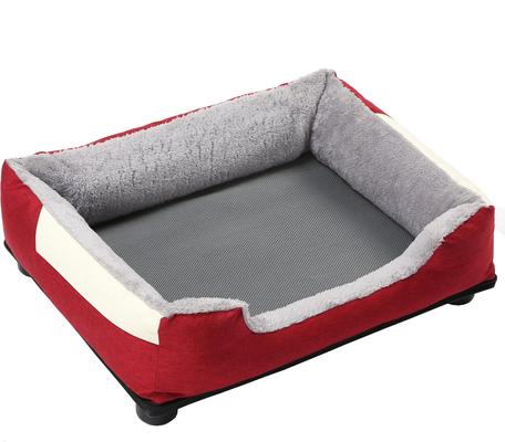 Show full view: Pet Life Dream SmartElectronic Heating & Cooling Bolster Dog Bed, Burgundy Red, Medium slide 3 of 5