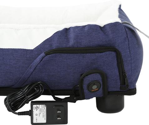 Show full view: Pet Life Dream SmartElectronic Heating & Cooling Bolster Dog Bed, Navy, Large slide 6 of 7