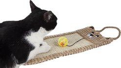 Pet Life Eco-Natural Sisal & Jute Hanging Carpet Kitty Cat Scratcher Lounge & Toy, Brown