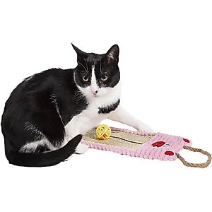 Pet Life Eco-Natural Sisal & Jute Hanging Carpet Kitty Cat Scratcher Lounge & Toy, Pink