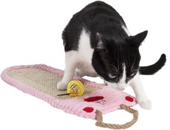 Pet Life Eco-Natural Sisal & Jute Hanging Carpet Kitty Cat Scratcher Lounge & Toy, Pink slide 2 of 2