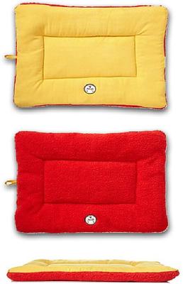 Show full view: Pet Life Eco-Paw Reversible Pillow Dog Bed, Orange & Red, Medium slide 2 of 6