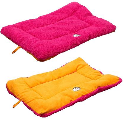 Show full view: Pet Life Eco-Paw Reversible Pillow Dog Bed, Pink & Orange, Large slide 2 of 6