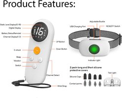 Pet Life Ellipse LED Waterproof Dog Training Collar, White slide 2 of 9