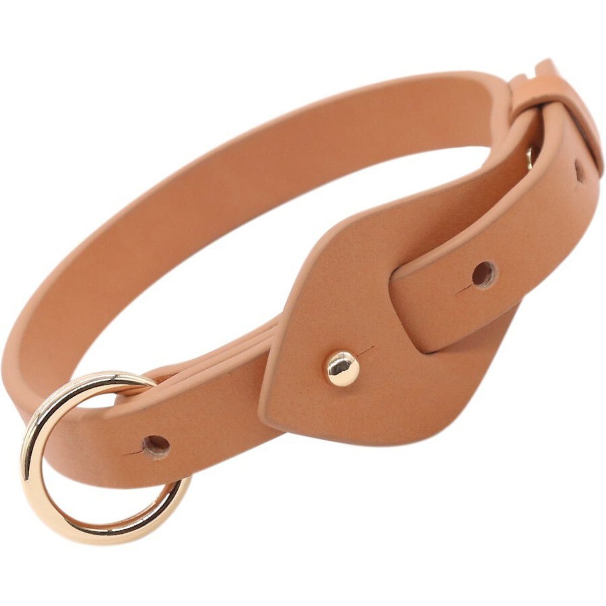 Pet Life Ever-Craft Boutique Series Designer Leather Adjustable Dog Collar, Brown, Small