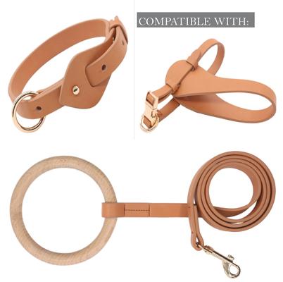 Show full view: Pet Life Ever-Craft Boutique Series Designer Leather Adjustable Dog Collar, Brown, Small slide 3 of 3