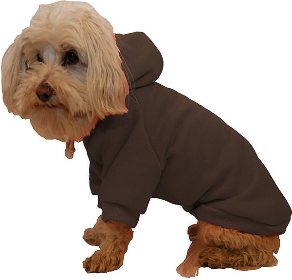 Show full view: Pet Life Fashion Plush Cotton Hooded Dog Sweater, Brown, Large slide 4 of 6
