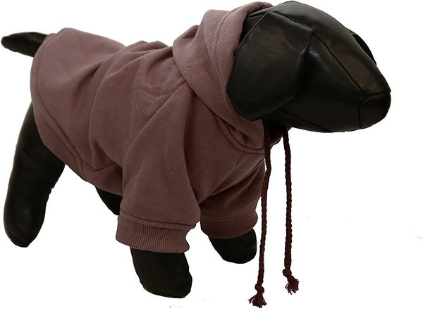 Show full view: Pet Life Fashion Plush Cotton Hooded Dog Sweater, Brown, Small slide 1 of 6