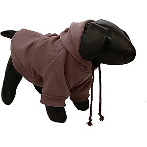 Pet Life Fashion Plush Cotton Hooded Dog Sweater, Brown, Small