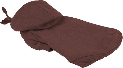 Show full view: Pet Life Fashion Plush Cotton Hooded Dog Sweater, Brown, Small slide 3 of 6