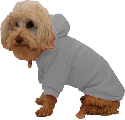 Show full view: Pet Life Fashion Plush Cotton Hooded Dog Sweater, Grey, X-Small slide 3 of 5