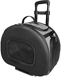 Pet Life Final Destination Tough-Shell Wheeled Collapsible Dog Carrier, Black