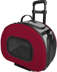 Pet Life Final Destination Tough-Shell Wheeled Collapsible Dog Carrier, Red