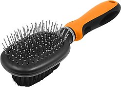 Pet Life Flex Series 2-in-1 Dual-Sided Pin & Bristle Grooming Dog & Cat Brush, Orange slide 2 of 2