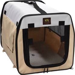 Pet Life Folding Zippered Wire-Framed Dog Crate, Khaki, 22.8 inch slide 2 of 6