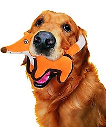 Pet Life Foxy-Tail Quilted Plush Animal Squeaky Tug Dog Toy, Orange slide 2 of 2