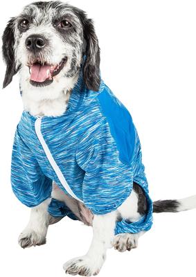 Show full view: Pet Life Full Body Warm Up Active Dog Hoodie, Blue, X-Small slide 3 of 9