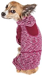 Pet Life Full Body Warm Up Active Dog Hoodie, Burgundy, Small