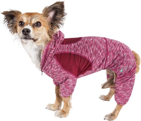 Show full view: Pet Life Full Body Warm Up Active Dog Hoodie, Burgundy, Small slide 7 of 9