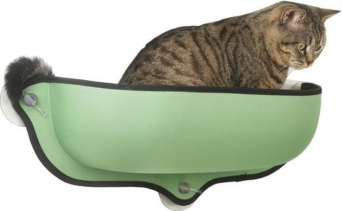 Show full view: Pet Life Gravity-Lounge Suction Cup Kitty Cat Lounger & Bed, Green slide 3 of 4