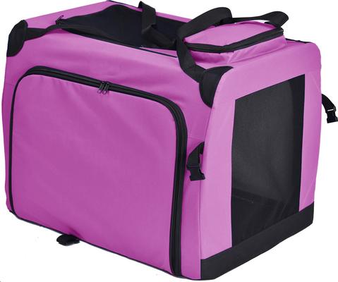 Show full view: Pet Life Hounda Accordion Metal Framed Dual-Sided Collapsible Dog Crate, Pink, Medium slide 7 of 7