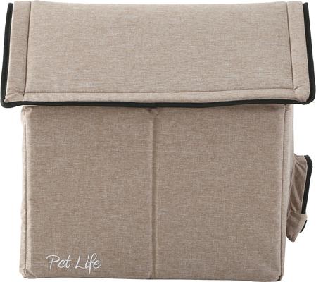 Show full view: Pet Life Hush Puppy Electronic Heating & Cooling Smart Dog House, Beige, Small slide 2 of 6