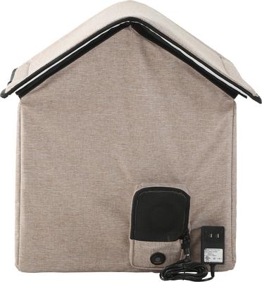 Show full view: Pet Life Hush Puppy Electronic Heating & Cooling Smart Dog House, Beige, Small slide 3 of 6