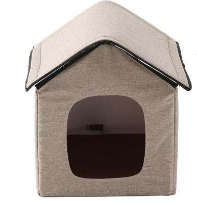 Show full view: Pet Life Hush Puppy Electronic Heating & Cooling Smart Dog House, Beige, Small slide 4 of 6