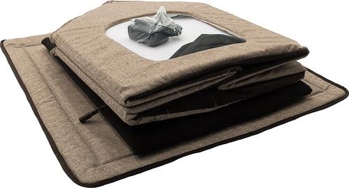 Show full view: Pet Life Hush Puppy Electronic Heating & Cooling Smart Dog House, Beige, Small slide 5 of 6