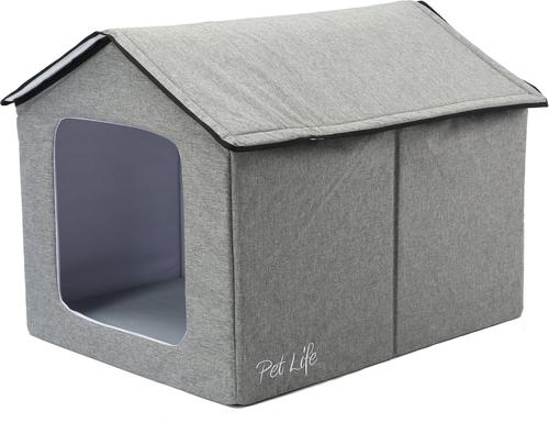 Show full view: Pet Life Hush Puppy Electronic Heating & Cooling Smart Dog House, Grey, Large slide 2 of 9