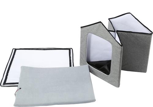 Show full view: Pet Life Hush Puppy Electronic Heating & Cooling Smart Dog House, Grey, Small slide 9 of 9