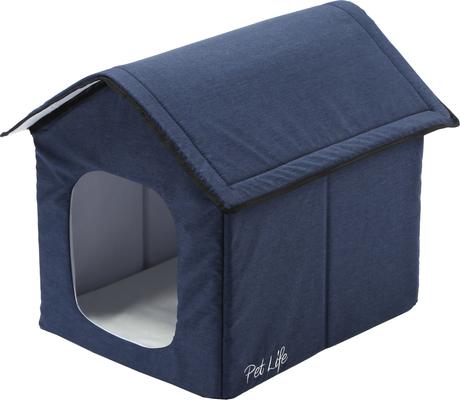 Show full view: Pet Life Hush Puppy Electronic Heating & Cooling Smart Dog House, Navy, Large slide 2 of 9