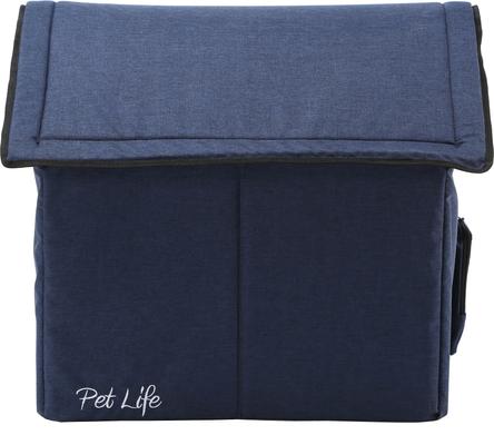 Show full view: Pet Life Hush Puppy Electronic Heating & Cooling Smart Dog House, Navy, Large slide 3 of 9