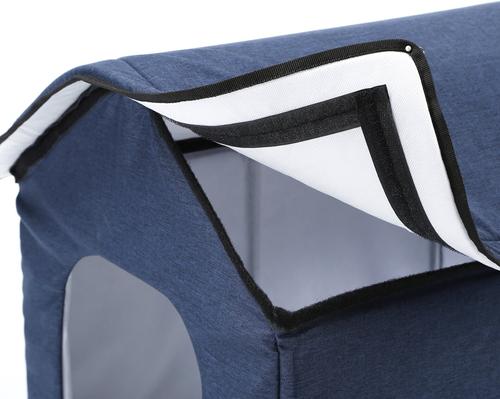Show full view: Pet Life Hush Puppy Electronic Heating & Cooling Smart Dog House, Navy, Large slide 7 of 9