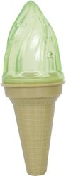 Pet Life Ice Cream Cone Cooling Lick & Gnaw Fillable & Freezable Teething Dog Toy, Green