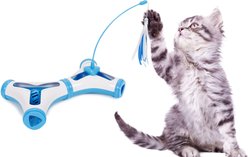 Pet Life Kitty-Tease Interactive Cognitive Training Puzzle Cat Toy Tunnel Teaser, Blue slide 2 of 2