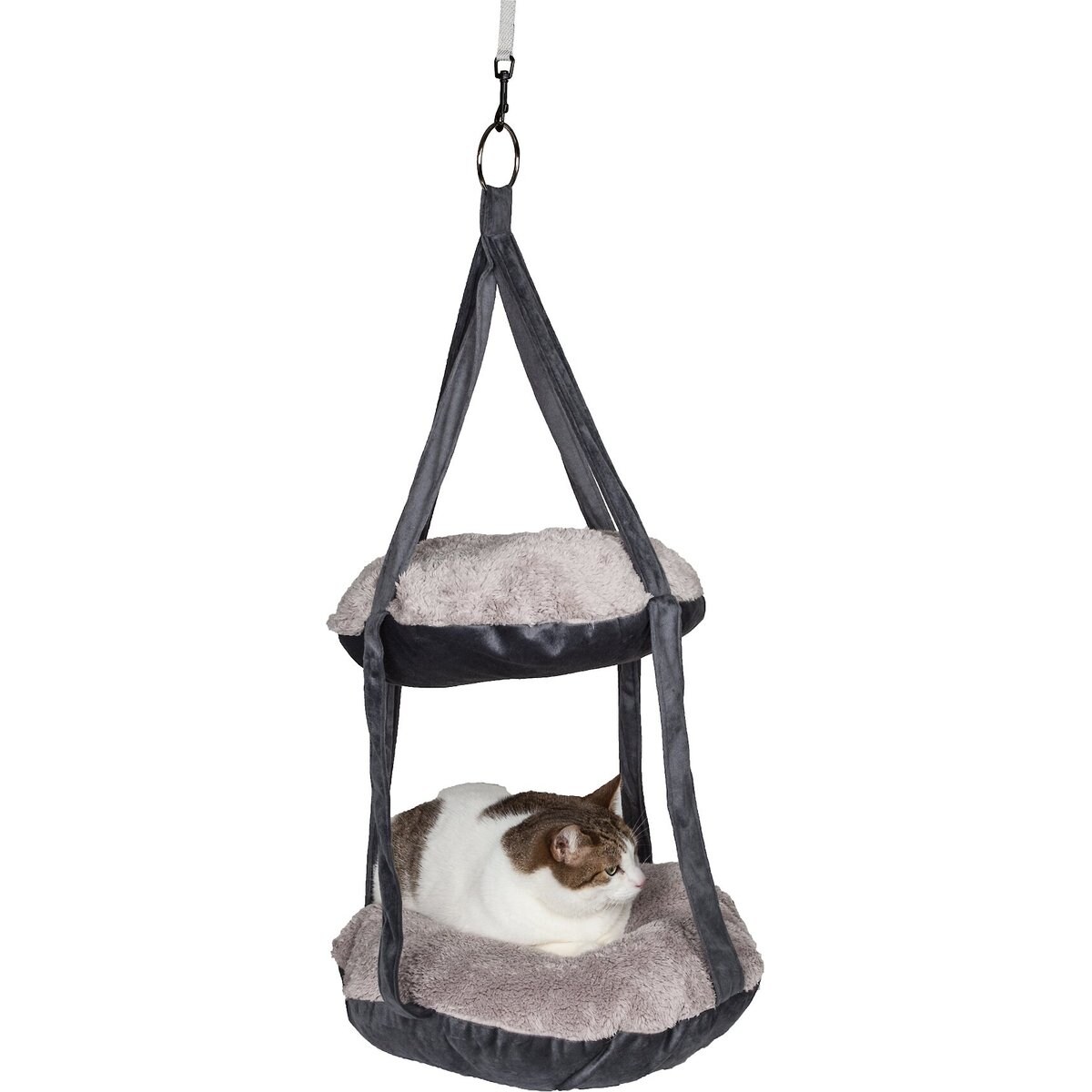 Pet Life Kittyhaus Dual-Lounger Cat Pillow Hammock Lounge, Grey