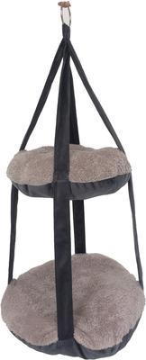 Show full view: Pet Life Kittyhaus Dual-Lounger Cat Pillow Hammock Lounge, Grey slide 4 of 5