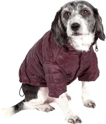 Show full view: Pet Life Lightweight Sporty Avalanche Dog Coat, Brown, Medium slide 3 of 11