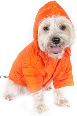 Show full view: Pet Life Lightweight Sporty Avalanche Dog Coat, Orange, Medium slide 4 of 10