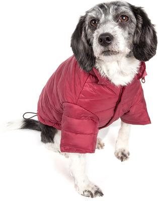 Show full view: Pet Life Lightweight Sporty Avalanche Dog Coat, Red, Medium slide 4 of 12