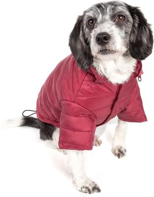Show full view: Pet Life Lightweight Sporty Avalanche Dog Coat, Red, Small slide 4 of 11