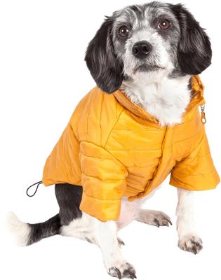 Show full view: Pet Life Lightweight Sporty Avalanche Dog Coat, Yellow, X-Small slide 3 of 10
