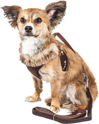 Pet Life Luxe Furracious 2-In-1 Mesh Reversible Dog Harness & Leash, Dark Cocoa Brown, Medium